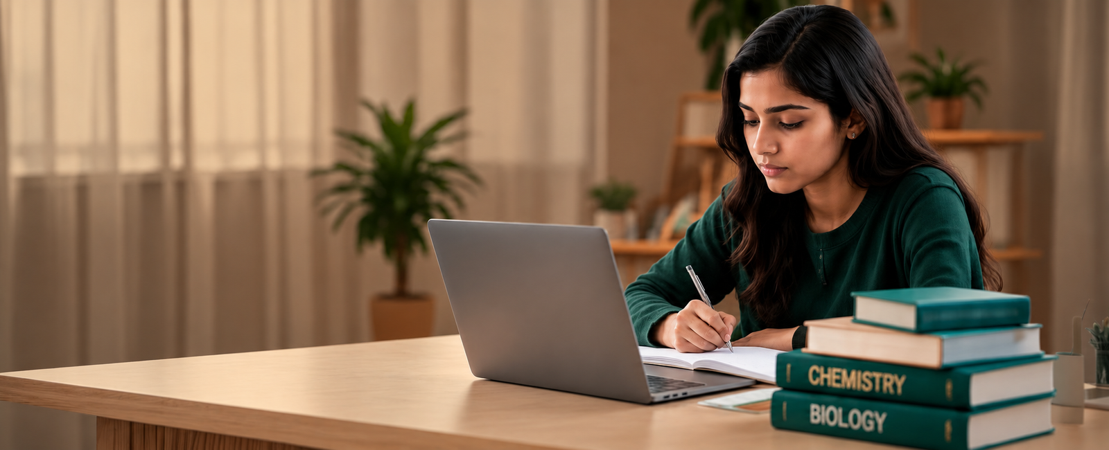 Student studying Chemistry and Biology